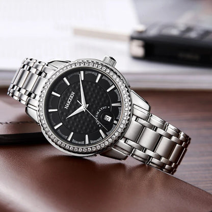 NAKZEN Men Business Mechanical Watch Men's Automatic Miyota 8215 Movt Diamond Watches Sapphire Wrist Watch Waterproof Clock 6020-2