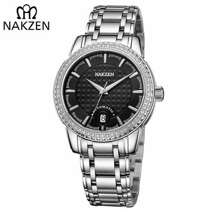 NAKZEN Men Business Mechanical Watch Men's Automatic Miyota 8215 Movt Diamond Watches Sapphire Wrist Watch Waterproof Clock 6020-6