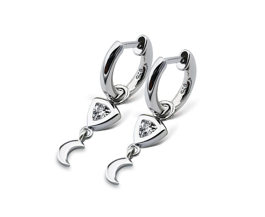 Oorringen Classic met Maantje Zilver JE018S-0